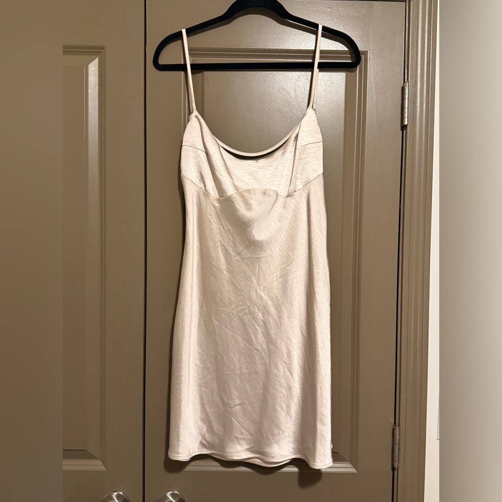 Princess Polly Ivory Satin Slip Dress